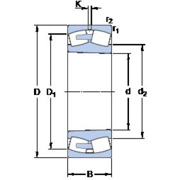 850 mm x 1030 mm x 136 mm  SKF 238/850 CAKMA/W20 Rolamentos esféricos de rolamentos