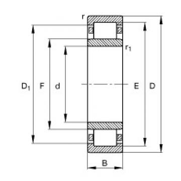 110 mm x 170 mm x 28 mm  FAG NU1022-M1 Rolamentos cilíndricos