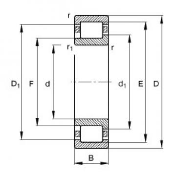 105 mm x 260 mm x 60 mm  FAG NJ421-M1 Rolamentos cilíndricos