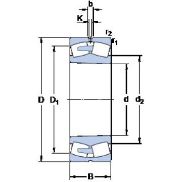 340 mm x 620 mm x 224 mm  SKF 23268 CAK/W33 Rolamentos esféricos de rolamentos